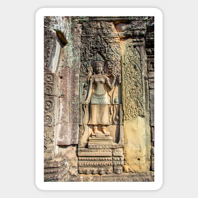 Bas Relief Statue, Bayon Temple Sticker by BrianPShaw